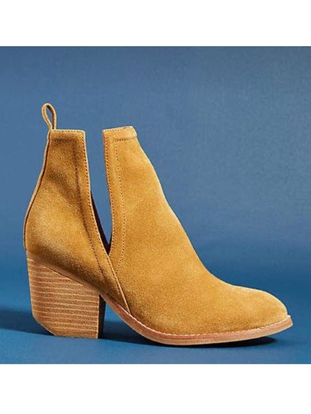 Jeffrey Campbell Orwell Tan Suede Western Cut Out Boots Size 8.5